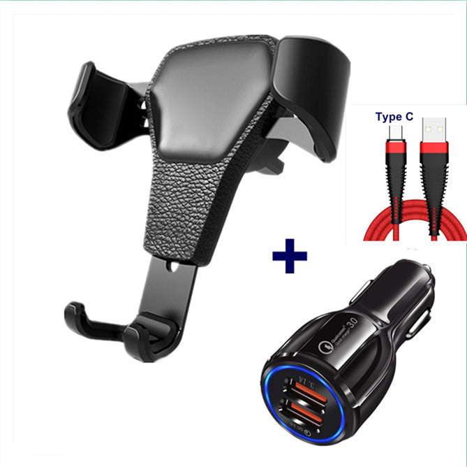 Luxury Leather Look Gravity Car Phone Holder – Auto-Lock Design